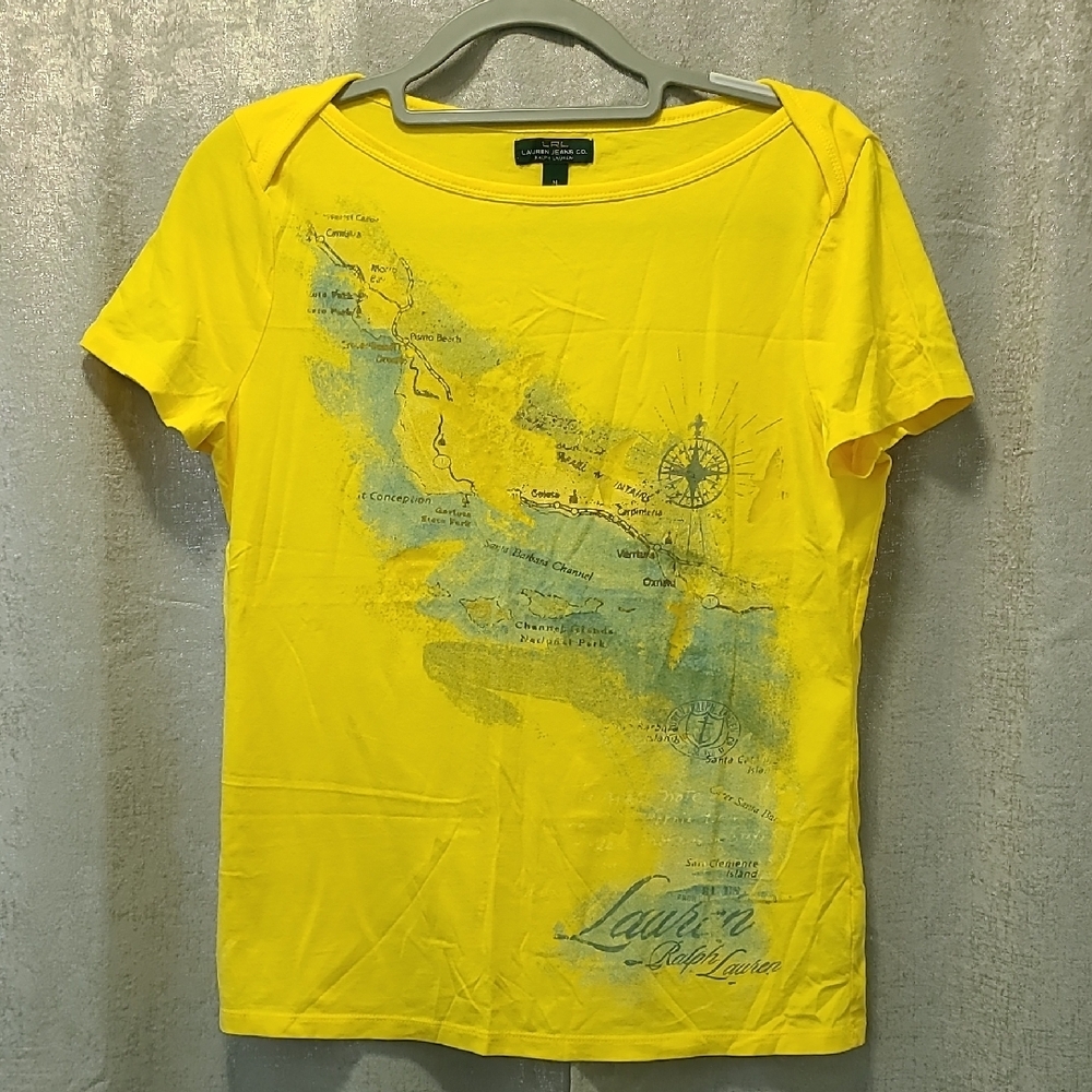 Lauren Ralph Lauren Yellow Graphic Short Sleeve Tee